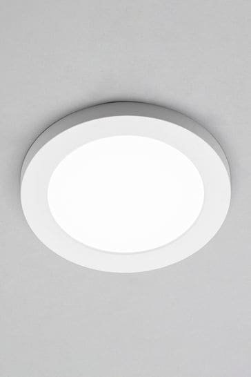 BHS White Tauri 12W LED Flush Ceiling Light