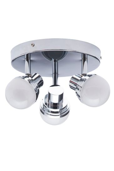 Silver Milan Deco 3 Light LED Plate Ceiling Light