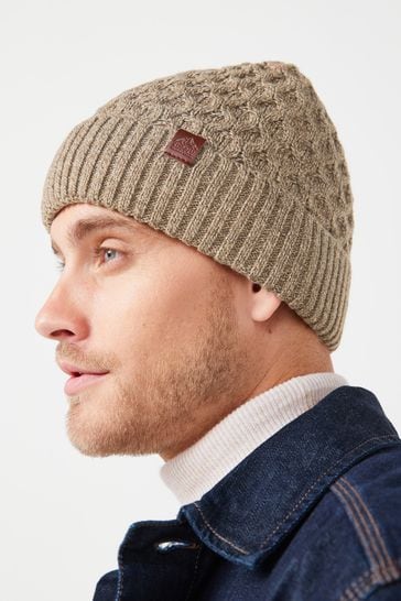 Grey Textured Beanie Hat