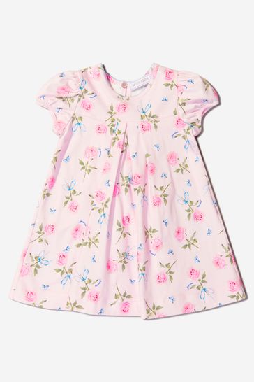 Baby Girls Cotton Jersey Rose Dress in Pink