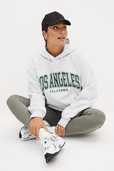 Buy Grey Los Angeles Graphic Hoodie from Next Luxembourg