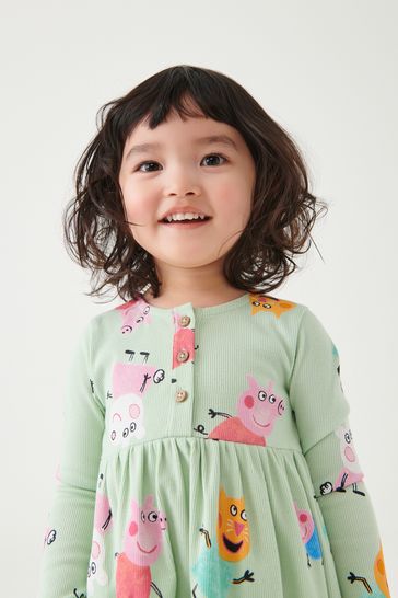 Buy Peppa Pig Green Rib Jersey Dress 9mths 7yrs from Next Luxembourg