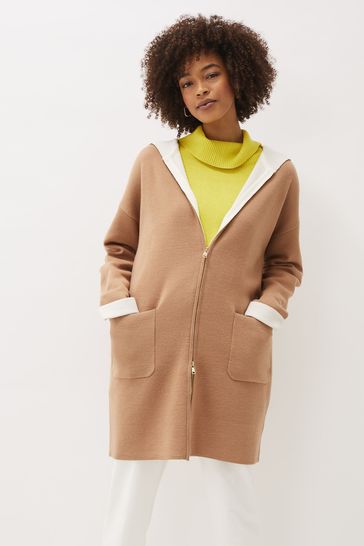 Camel sales knit coat