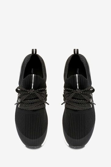Buy Mint Velvet Black Knitted Sporty Trainers from Next Luxembourg