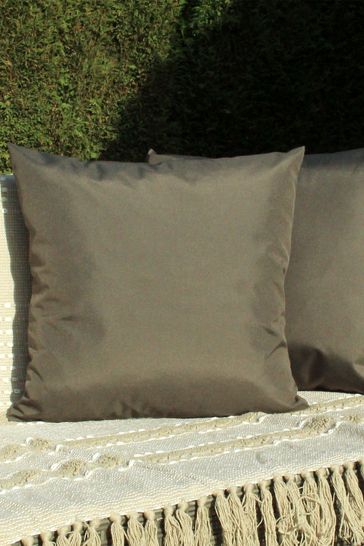furn. Olive Green Plain Twin Pack Water UV Resistant Outdoor Cushions
