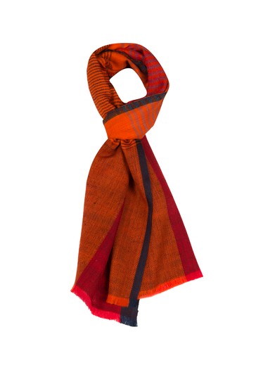Pure Luxuries London Orange Liberation Cashmere & Merino Wool Neckerchief