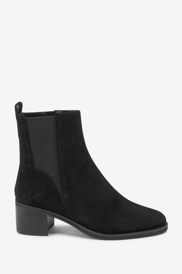 Buy Black Suede Regular Wide Fit Forever Comfort Leather Block