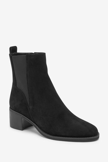 Buy Black Suede Regular Wide Fit Forever Comfort Leather Block