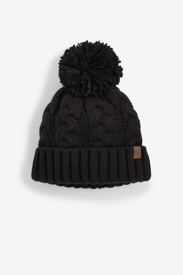 Black Knitted Pom Hat (1-16yrs)