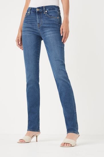 7 For All Mankind Mid Rise Kimmie Bair Straight Fit Jeans