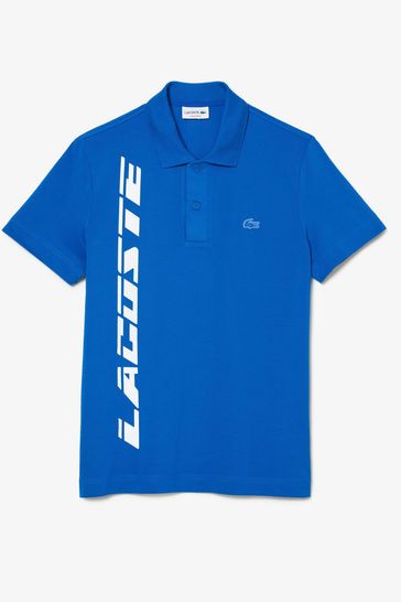 Blue and clearance white lacoste shirt