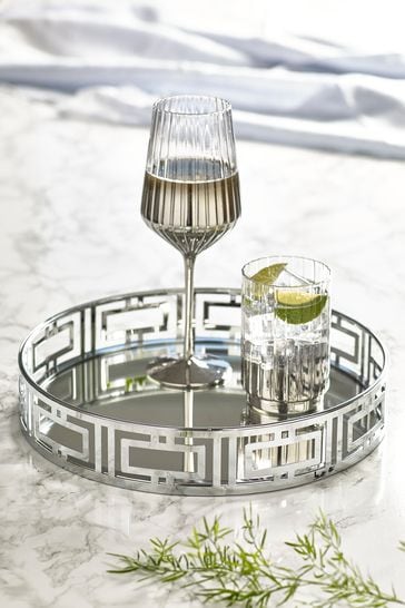 Silver and top mirror tray