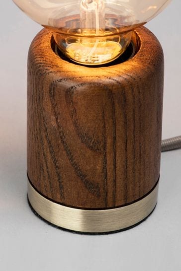 BHS Natural Theo Oak Table Lamp