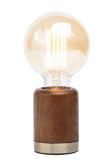 BHS Natural Theo Oak Table Lamp