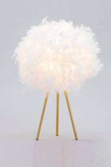 BHS Brass Plume Feather Tripod Table Lamp