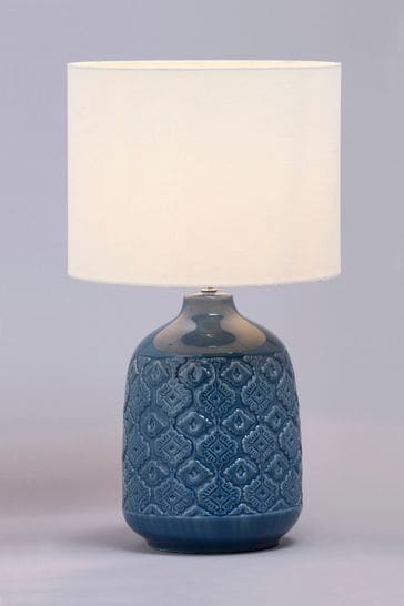 BHS Blue Cosgrove Ceramic Lamp