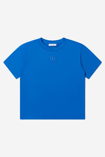 D&G Boys Cotton Jersey Logo Blue T-Shirt