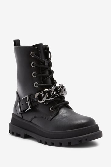 Buy Black Chain Biker Boots from Next Denmark