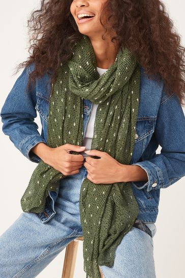 Buy Green Pliss Lightweight Scarf from Next Netherlands