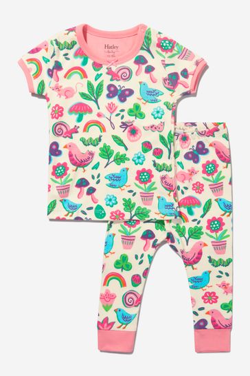 Baby Girls Blue Rainbow Park Organic Cotton Pyjamas