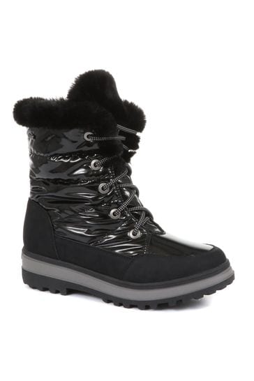 Pavers Ladies Black Snow Boots