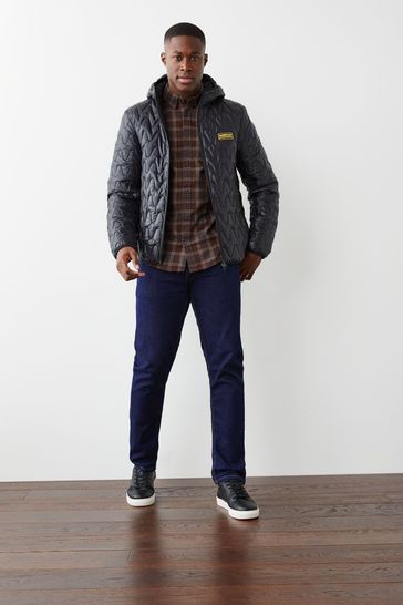 Barbour hooded quilted jacket mens clearance