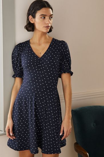 Buy Boden Womens Blue V-Neck Jersey Dress from Next Luxembourg