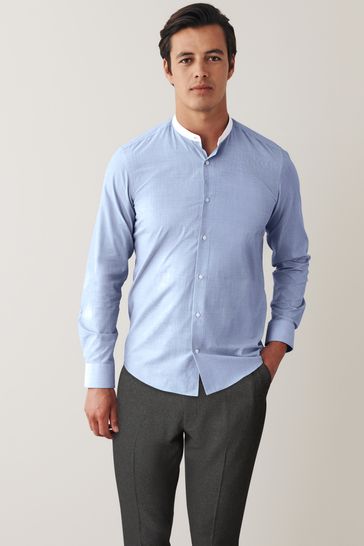 Blue shop collar shirt