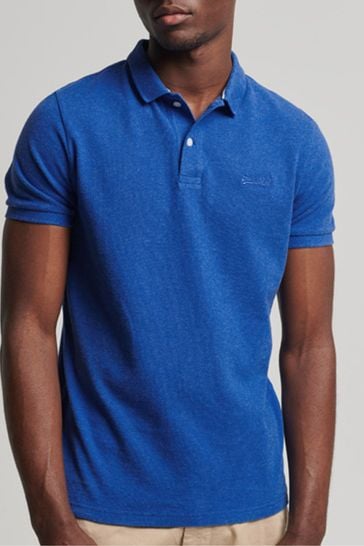 Buy Superdry Varsity Polo Shirt from Next Pique Blue USA Marl Classic