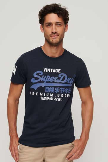 Buy Superdry Tois Blue Grit Vintage Logo T-Shirt from Next Luxembourg