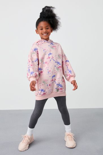 Buy Pink Splat Next Longline Hoodie 3 16yrs from Next Luxembourg