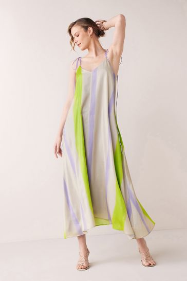 Satin online stripe dress