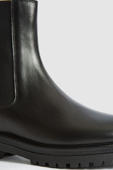 Buy Reiss Black Thea Boots Leather Chelsea Boots from Next Luxembourg