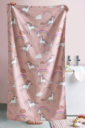 Pink Unicorn Childrens Towel