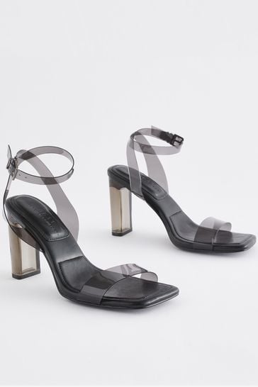 Black vinyl heels clearance