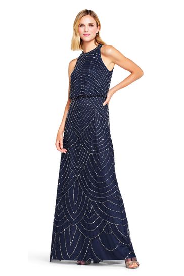 Beaded halter gown hot sale