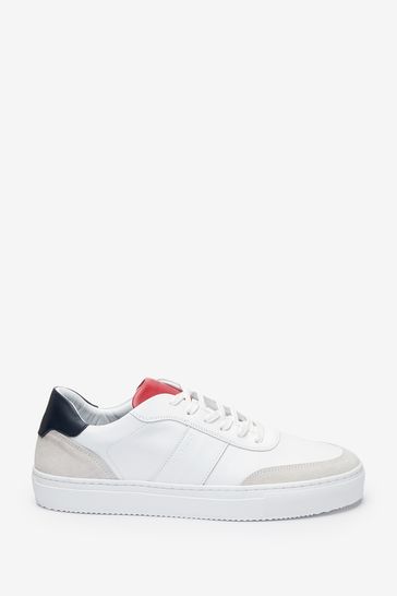 Tommy Hilfiger Mens White Premium Cupsole Trainers