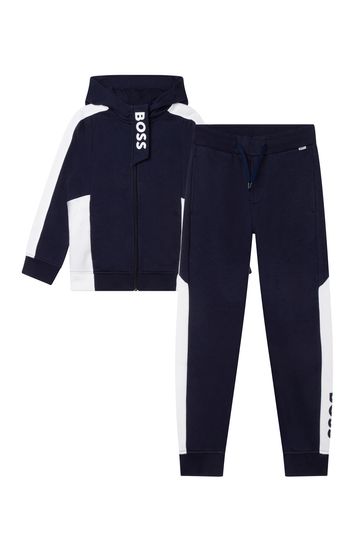 BOSS Zip-Up Hooded Logo Tracksuit