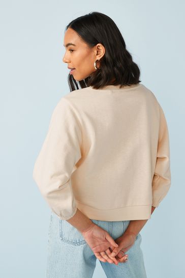 Cropped short sleeve sweatshirt store