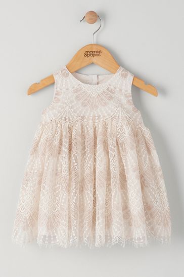 Mamas & Papas Pink Lace Tiered Dress