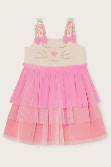 Monsoon Pink Baby Novelty Bunny Disco Dress