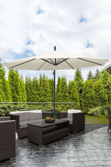 Buy Outsunny 3m Banana Hanging Parasol with Cross Base from the Next UK online shop