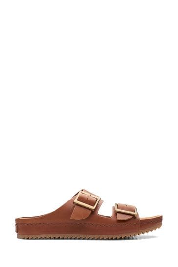 Clarks Natural Leather Brookleigh Sun Sandals