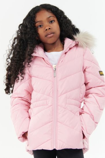Barbour® International Girls Pink Julio Quilted Jacket