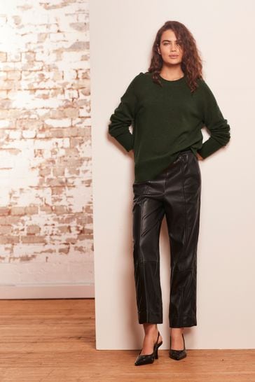 Buy Khaki Green Premium 100 Lambswool Crew Neck Jumper from Next Bahrain
