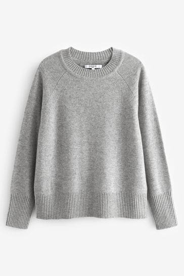 Mens grey hot sale lambswool jumper