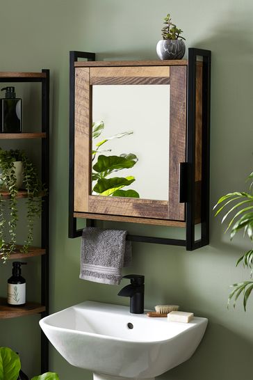 Natural Bronx Mirror Wall Single Cabinet