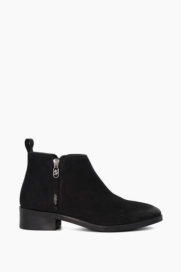 Dune London Black Progress Cropped Height Ankle Boots