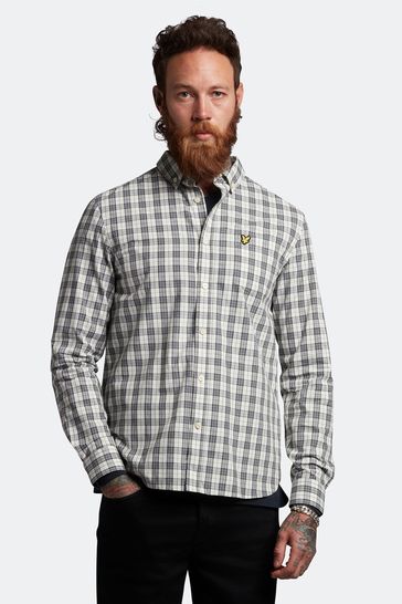 Lyle & Scott Grey Checked Poplin Shirt