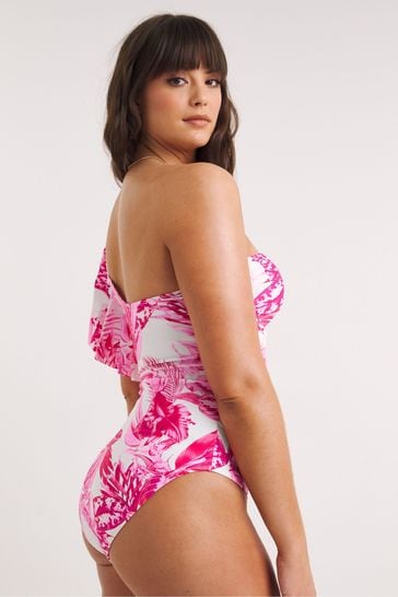 Figleaves Pink Fiji One Shoulder Swimsuit